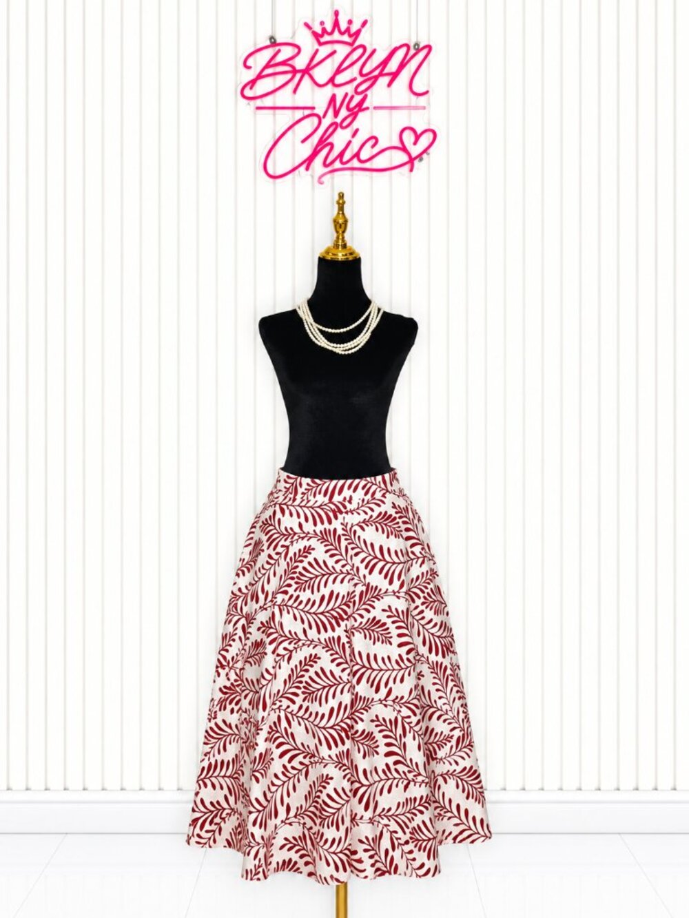 Who What Wear Red Leaf Print Skirt – Size 10 | NWT